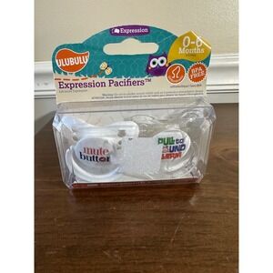 Ulubulu Expression Pacifiers 0-6 Months Mute Button Pull To Sound Alarm 2 Pack
